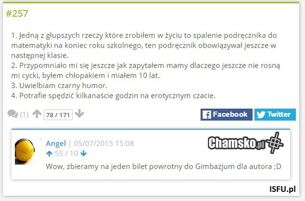 Gimnazjum się nudzi podczas wakacji
