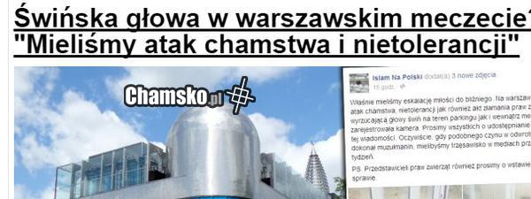 Odciąć głowę człowiekowi to allah akbar, a jak dostaną świński łeb to to chamstwo i zniewaga. Jak dobrze być Polakiem :)