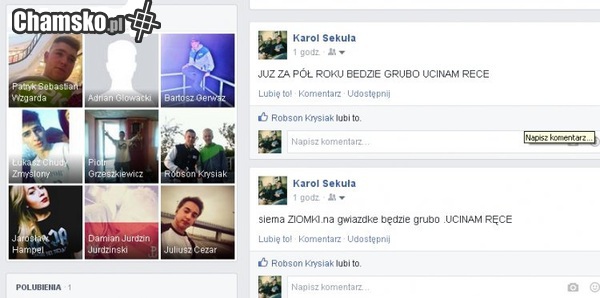 Syn Popka z Kalisza ucina ręce