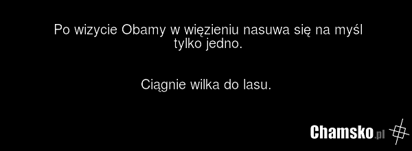 Po wizycie Obamy w więzieniu nasuwa się na myśl tylko jedno. Ciągnie wilka do lasu.