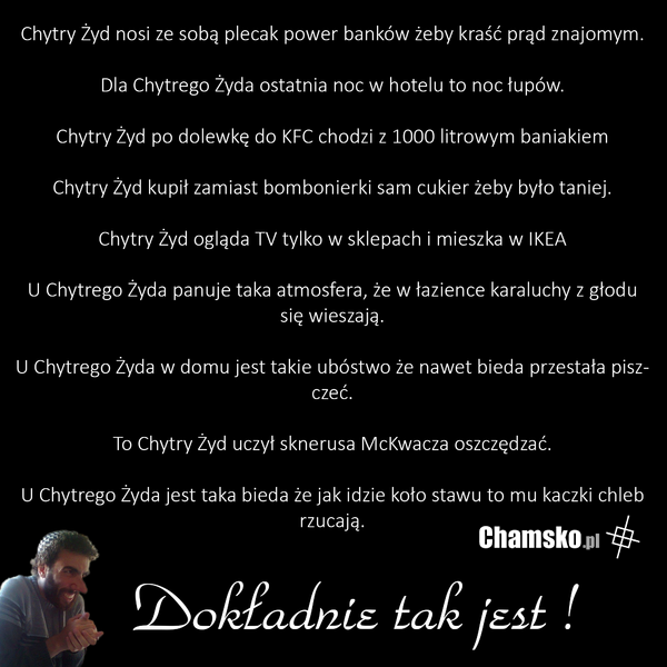 Chytry Żyd dokładnie tak jest !