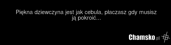 Piękna dziewczyna jest jak cebula, płaczasz gdy musisz ją pokroić...