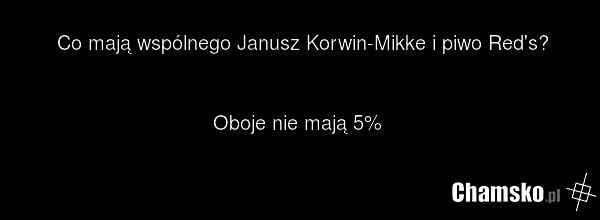 Co mają wspólnego Janusz Korwin-Mikke i piwo Red's? Oboje nie mają 5%