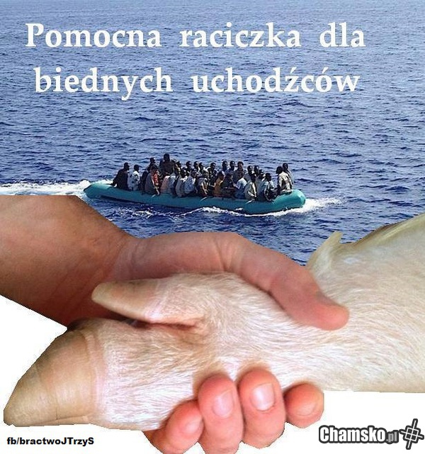 Pomocna raciczka dla uchodźców.