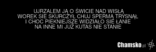 UJRZALEM JĄ O ŚWICIE NAD WISŁĄ WOREK SIE SKURCZYŁ CHUJ SPERMĄ TRYSNĄŁ I CHOC PIEKNIEJSZE WIDZIAŁO SIE ŁANIE NA INNE MI JUŻ KUTAS NIE STANIE