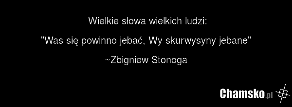 Wielkie słowa wielkich ludzi: "Was się powinno jebać, Wy skurwysyny jebane" ~Zbigniew Stonoga