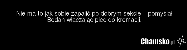Nie ma to jak sobie zapalić po dobrym seksie – pomyślał Bodan włączając piec do kremacji.