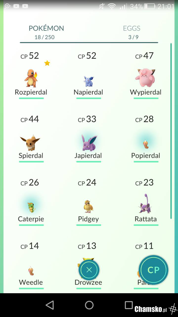 Nazwy pokemonów