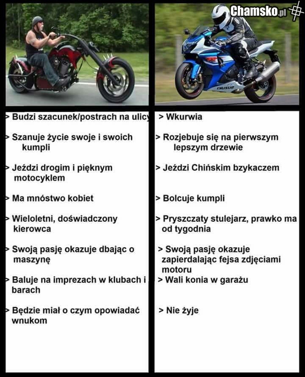 Motocykliści vs podludzie xD