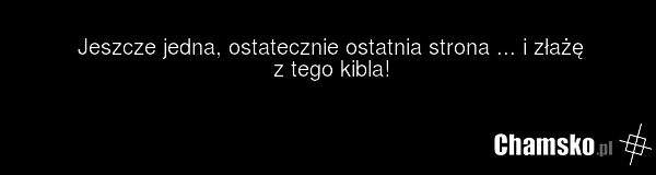 Jeszcze jedna, ostatecznie ostatnia strona ... i złażę z tego kibla!