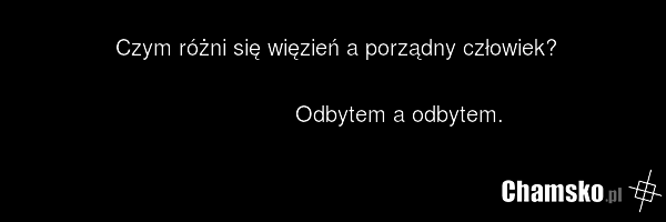 Czym różni się więzień a porządny człowiek? Odbytem a odbytem.
