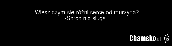 Wiesz czym sie różni serce od murzyna? -Serce nie sługa.