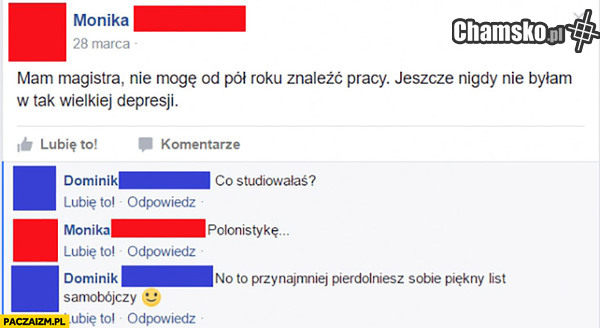 Problem magistra po świetnym kierunku studiów