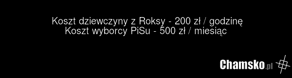 Koszt dziewczyny z Roksy - 200 zł / godzinę Koszt wyborcy PiSu - 500 zł / miesiąc