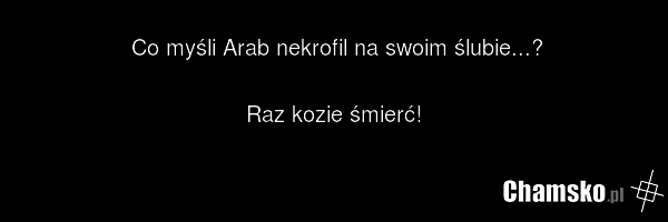 Co myśli Arab nekrofil na swoim ślubie...? Raz kozie śmierć!