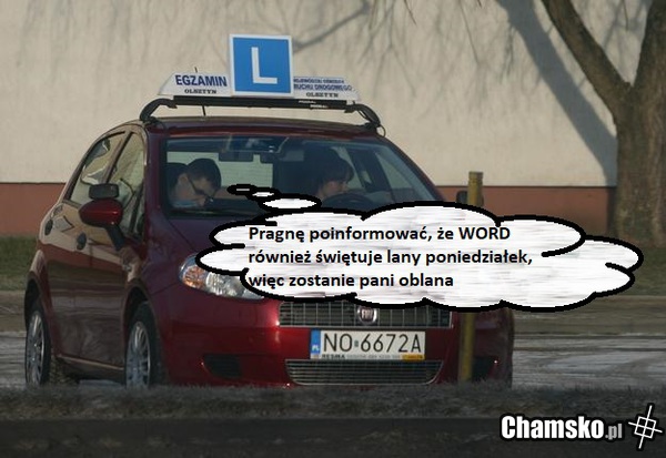 Egzaminatorzy WORD oblewają kursantów w śmigus dyngus