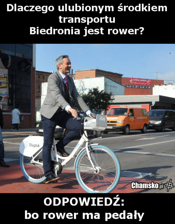 Biedroń na rowerze