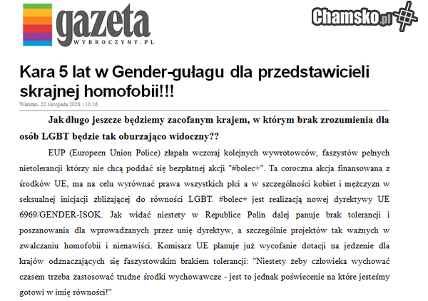 Gender gułagi przyszłości !
