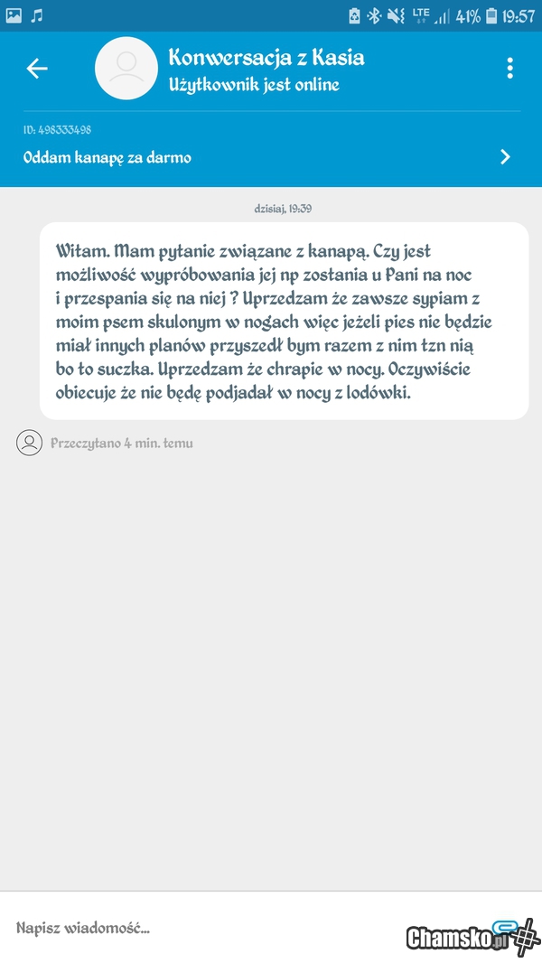 Nie odpisała...