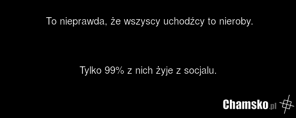 To nieprawda, że wszyscy uchodźcy to nieroby. Tylko 99% z nich żyje z socjalu.