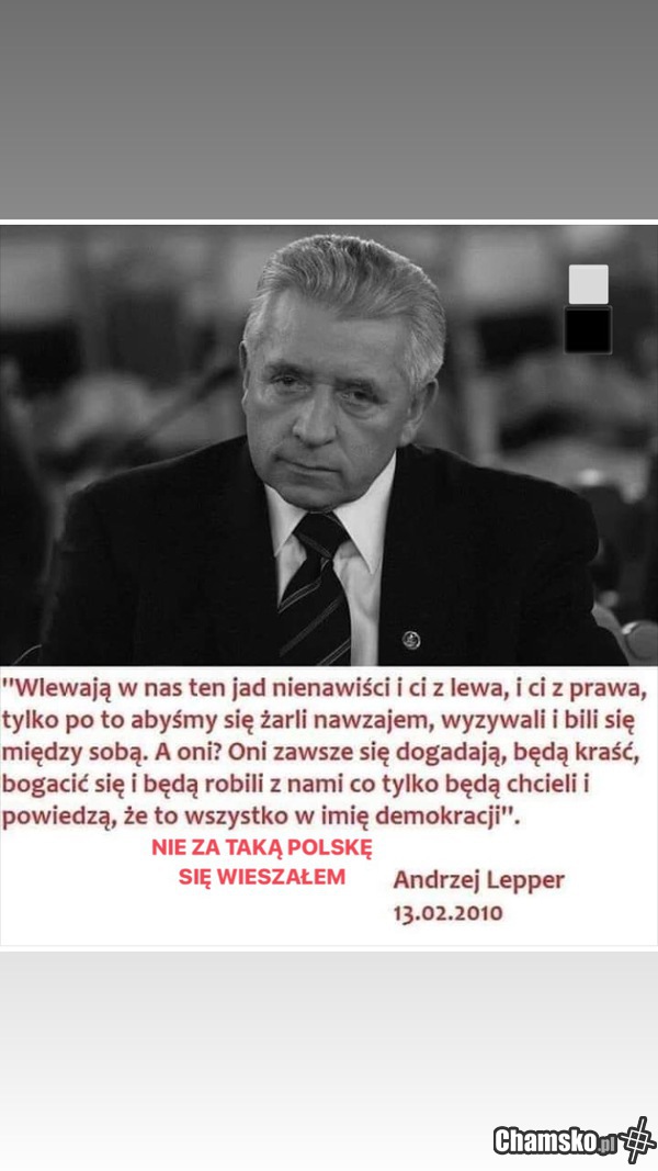 Tego zdania brakowało u Leppera