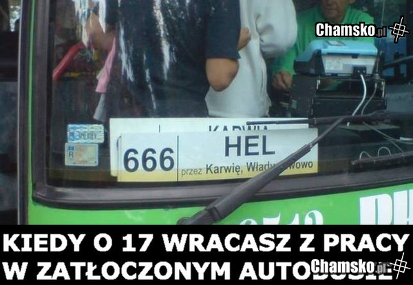 Kiedy wracasz z pracy zatłoczonym autobusem