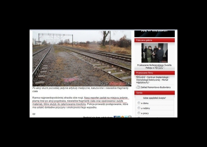 Krwawa relacja z miejsca zdarzenia