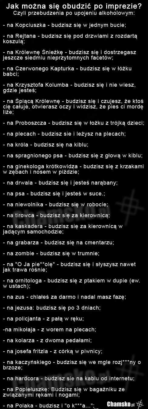 Jak mo?na si? obudzi?...